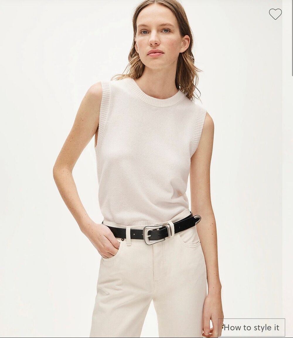 J. Crew Cashmere sweater shell in Snow NWT Size Small